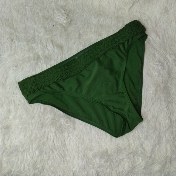 La Blanca Woven Braided Halter Green Swimwear Set - Picture 6 of 11